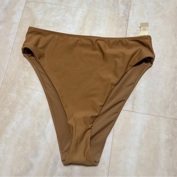 NWT AERIE Brown Bikini Top (M) and High Rise Bottom (L) - Picture 5 of 8